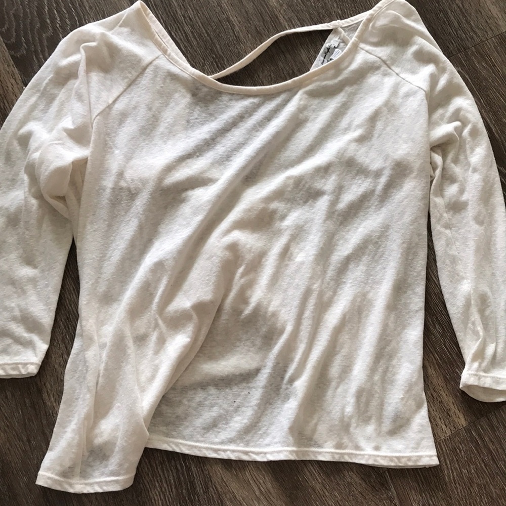 American Eagle crop/open back top